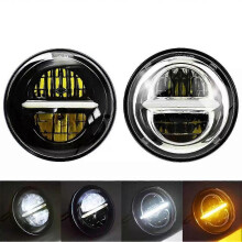 Retro Motorcycle 5.75 Inch LED Headlight Headlamp for Harley Headlight Daytime Turn Signal Modification Light White