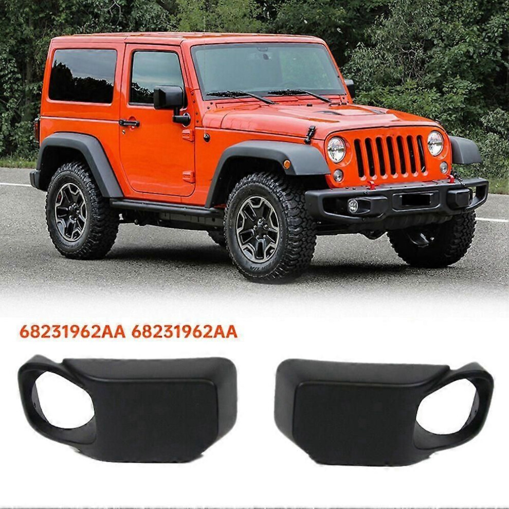 Left+Right Front Bumper Fog Cover 68231962Aa 68231962Aa For Jeep Wrangler 2013-2017 Fog Lamp Trim Frame Bezel Light 9319739922271