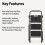 Amazon Basics 3Step Folding Ladder Steel Structure with AntiSlip Feet 1