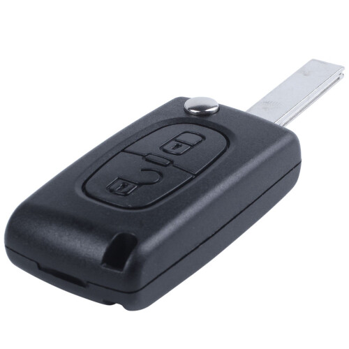 2X Flip Replacement Remote Car Key Case Shell for  C2 C3 C4 C5 C6 C8 2 Buttons Black 2