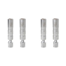 4 Stuks 14mm 16mm Magneet Bougie Verwijderingsgereedschap Sleutelhuls 3/8inch 12-Punts Draaibare Kaarssleuteldopset S