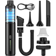 Cordless Handheld Vacuum Cleaner 4-in-1 Mini with 2 Suction Modes, 16800pa Suction Power, Blowing & Inflating 2 Modes for Car, Desk, Keyboards