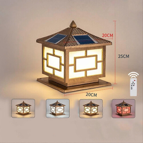 Outdoors LED Solar Lights Waterproof Solar Column Light with Remote Control LED Light for Garden Pat 2