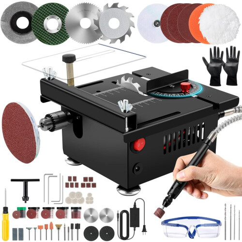 Mini Table Saw Portable Adjustable Electric Cutting for Wood Plastic