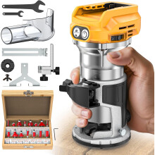 Wood Router 800W Cordless Trim Router 6 Speed with Bits for Woodworking