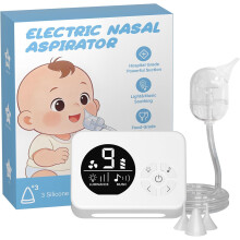 Nasal Aspirator for Baby with 9 Suction Levels, Electric Snot Sucker, 3-Level Night Light, Nursery Rhyme Soothing, Food-Grade Silicone Tips