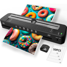 13 Inch Laminator Machine with 50 Sheets, Cold & Thermal, Built-in Paper Cutter & Corner Rounder, A3 Laminating Machine for Classroom Home School