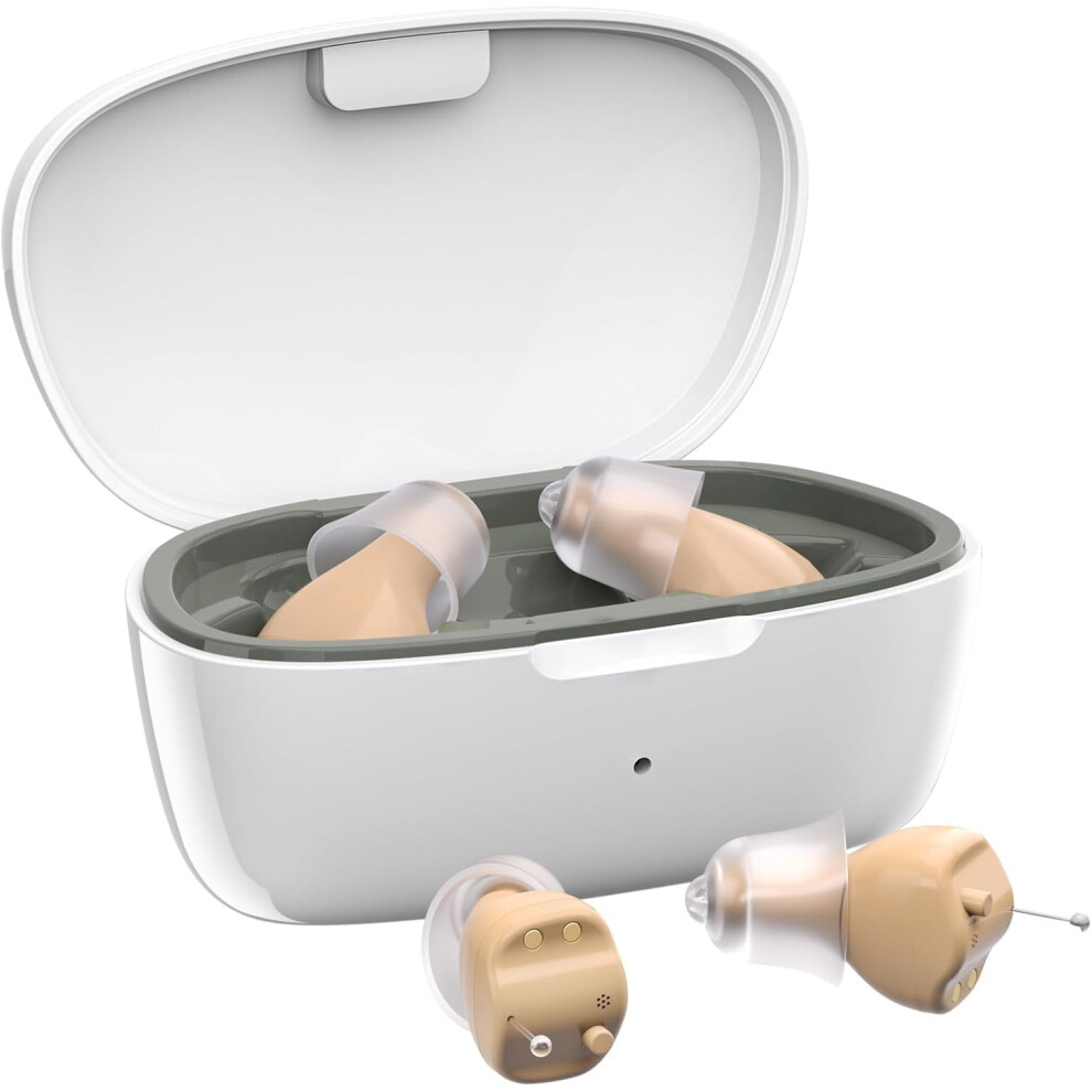Irich White Hearing Aids Rechargeable Noise Cancelling For Seniors Hearing Loss