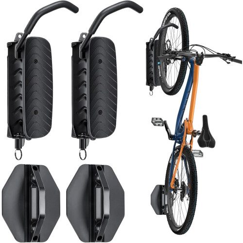 Bike Wall Mount Rack 2 Pack Space Saving Swivel Storage for Garage