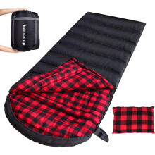 0 Degree Sleeping Bag Cotton Flannel Winter Cold Weather for Adults XXL 4 Season Big and Tall with Pillow Compression Sack