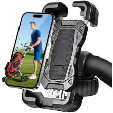 Golf Push Cart Phone Holder Silicone Protection Rotatable Phone Mount for Push Cart Cell Phone Accessories