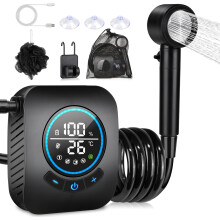Spopal Camping Shower, 8000mAh Rechargeable Portable Shower for Camping, LED Display, 4 Spray Modes, IPX8 Waterproof Camping Hiking