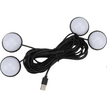 Universelle Auto-Ambientebeleuchtung mit USB-Anschluss, 4-teilige LED-Dekorationsleuchten, Fußraumbeleuchtung,