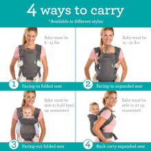 Infantino Flip Advanced 4in1 Baby Carrier  Ergonomic Convertible Facei