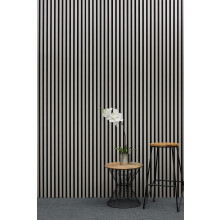 MCW Acoustic Slat Wall Panel - Decorative & Sound Absorbing Wooden Slatted 3D Feature Wall Paneling - Living Room Bedroom Interior Easy Installation -