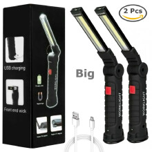 Lampă de lucru roșie cu LED COB reîncărcabilă, pachet de 2, cu magnet