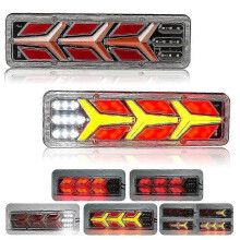 2Pcs Waterproof 12V LED Trailer Taillight for Truck Boat RV Caravan Van with Turn Signal Brake Reverse Fog Light-XinHan