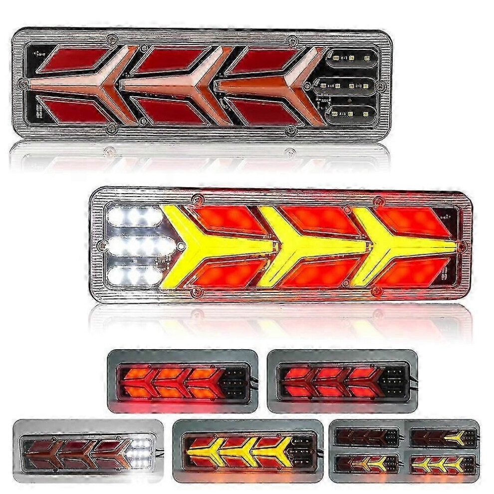 2Pcs Waterproof 12V Led Trailer Tail For Truck Boat Rv Caravan Van With Turn Signal Brake Reverse Fog -Xinhan Light 9319739928907