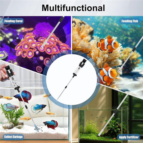 Fish Aquarium Multi-Function Siphon Pipette Waste Remover, Feeder  Sewage Suction Device 20Inch