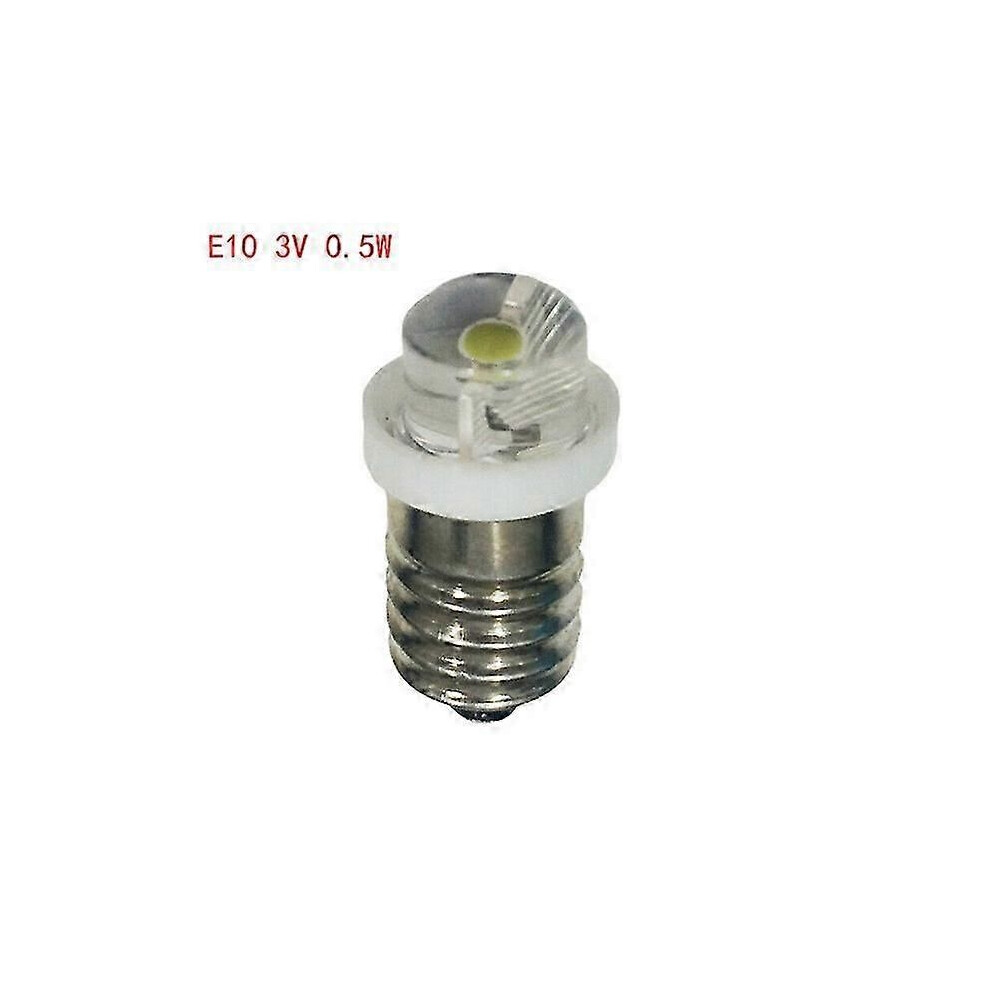 E10 Dc 3V 6V 4.5V 6000K Warm Led Bike Bulb Head Torch Mini Headlamp Flash Replacement White/Light 9319739928938