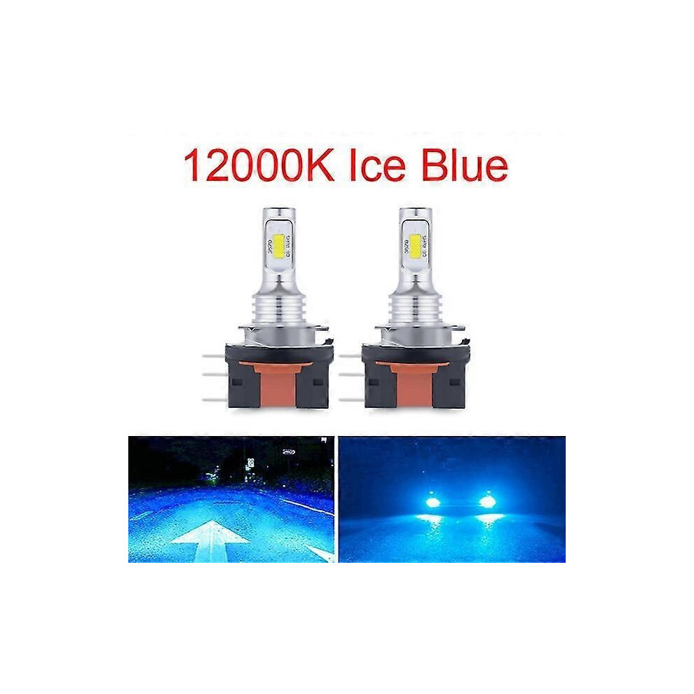 12000K H15 H7 H4 Led Bulbs, 2Pcs Wireless 12V 24V Csp Turbo Car Headlight Bulb, 6500K 12000Lm 4300K 8000K Blue/Yellow/White 9319739928723