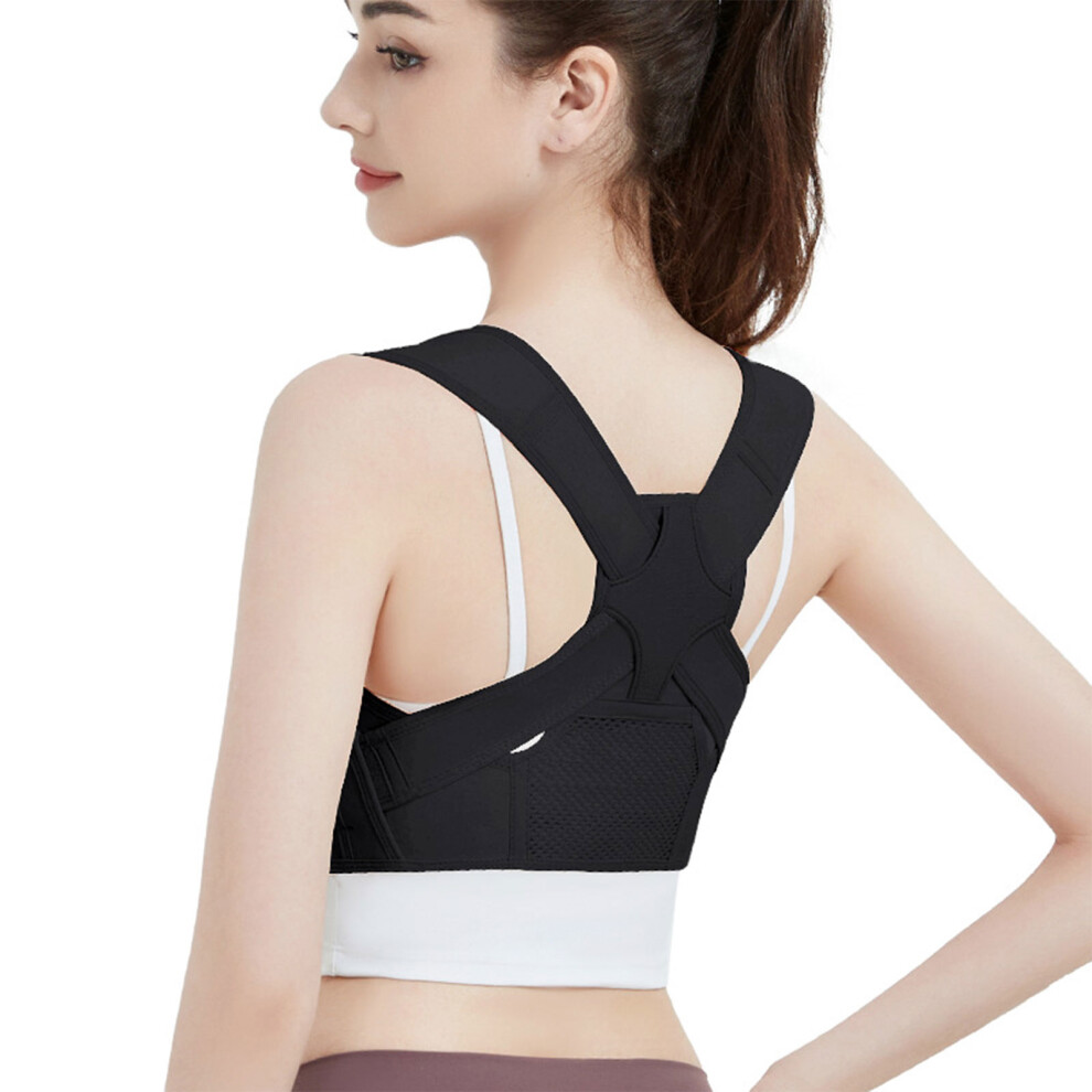 Breathable Back Postured Corrector Back Brace Support-Black B