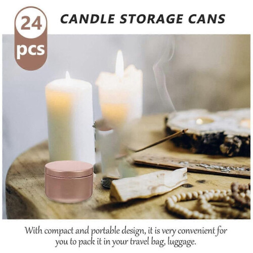 24 Pcs Candle Jar Decorative Labels Empty Storage Tins Candle Tin, C 2