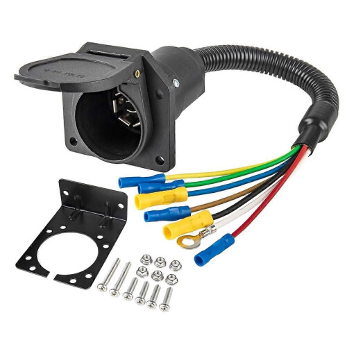 7 Way RV Trailer Light Connector Socket