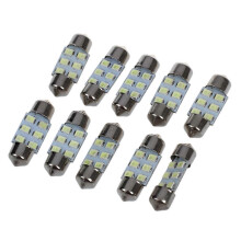 10 x 6 3528 SMD LED-Soffittenlampe, Soffitten-Innenbeleuchtung, 31 mm, 12 V, Weiß