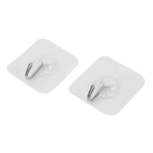 Strong Transparent Suction Cup Sucker Wall Hooks Hanger for Kitchen Bathroom Home (2) 2