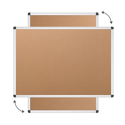 VIZ-PRO Cork Notice Board, 120x90cm, Silver Aluminium Frame 2