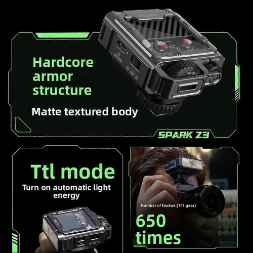 Φλας Viltrox Spark Z3 TTL ενσωματωμένης κάμερας 26Ws, ισχυρός φωτι 1