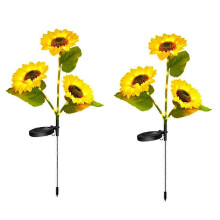2 Stück Solar-LED-Sonnenblumen-Gartenleuchten, Solar-Sonnenblumen, wasserdicht, automatische Ein-/Ausschaltfunktion,