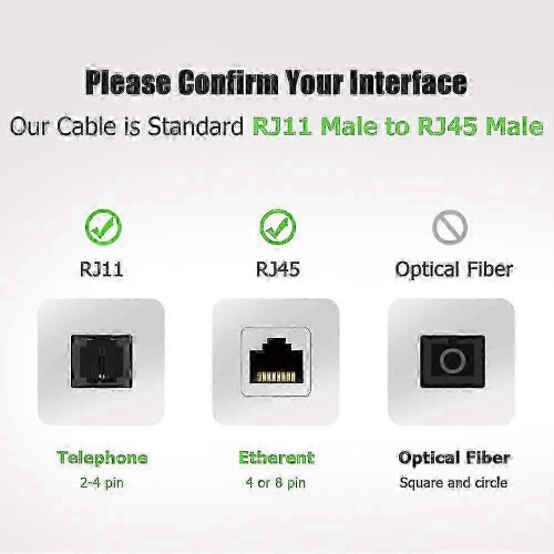 Καλώδιο προσαρμογέα 3M RJ11 σε RJ45 για σύνδεση τηλεφώνου και μόντεμ Ethernet 2