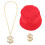 1Set Hip Hop Accessoires 90S Hoed Ring Ketting Polyester Metaal 1
