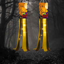 Zestaw flag wiatrowych na Halloween – wzór dyni i czarownicy, 2 szt.