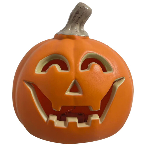Plastgresskarlykt med lys - Halloween-dekorasjon