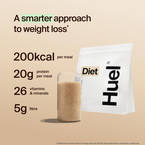 HUEL Huel Diet Powder Chocolate Flavour, Complete Weight Loss Meal Replacement Shake, 1