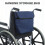 2Pcs Dark Blue Wheelchair Carry Bag with Multiple Pockets Polyester 3