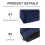 2Pcs Dark Blue Wheelchair Carry Bag with Multiple Pockets Polyester 4