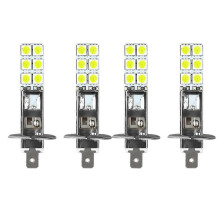 4 st H1 6000K Super White 80W LED-strålkastarlampor för dimljus