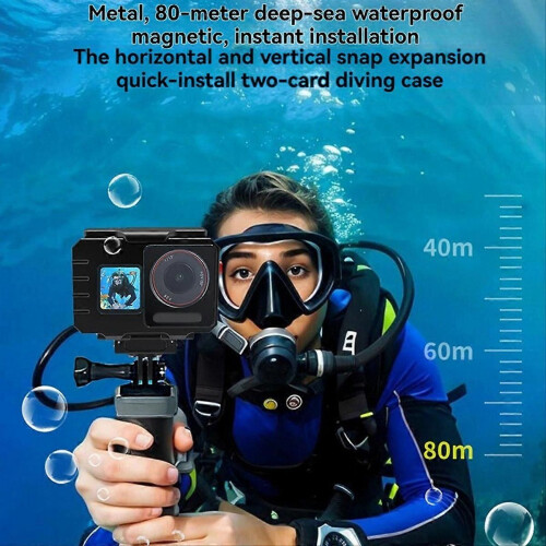 80M Waterproof Case Underwater Diving Housing with Head Adapter 1