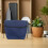 2Pcs Dark Blue Wheelchair Carry Bag with Multiple Pockets Polyester 10