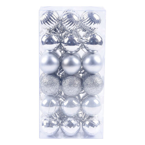 Staron Silver Christmas Ornaments 40mm 36pcs 1