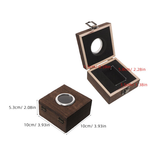 Small Coffee Wooden Lighter Storage Box with Hinged Lid Display 1
