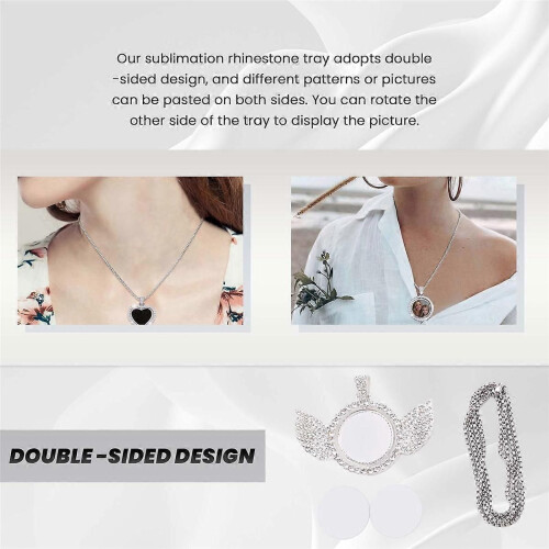 Sublimation Rhinestone Trays Pendant Set, Mixed Style 1