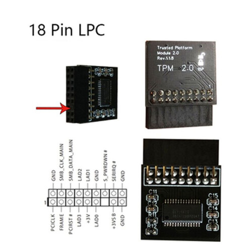 2X Tpm 2.0 Encryption Security Module Board Remote Control TPM2.0 LPC 18Pin Motherboards Card for ASROCK for Windows 11 1