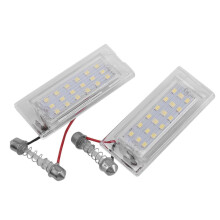 2 stuks witte LED-kentekenplaatverlichting 18 SMD 3528 compatibel met E53 X5 1999-2003 E83 X3 03-10