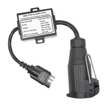 US-zu-EU-Anhängerlichtadapter, kompatibel mit US-Pkw-4-poligem Flachstecker und europäischem Anhänger-13-poligem