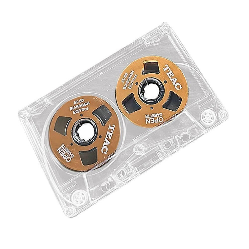 Double-Sided Color Housing Empty Tape Metal Mini Can Record 55 Minutes Empty Tape Blank Cassette Tape, Orange 9152359343411